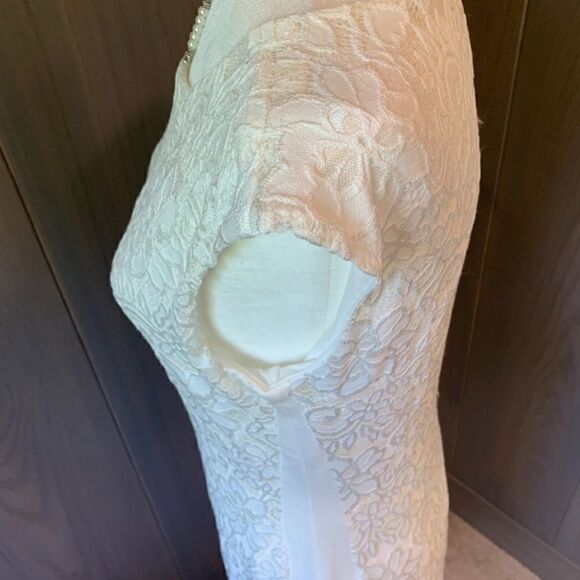 PattyBoutik Lace Overlay Ivory Dress L *NWT* - Picture 12 of 16